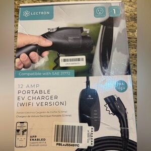 LECTRON 12 AMP PORTABLE EV CHARGER WIFI VERSION. OPEN BOX